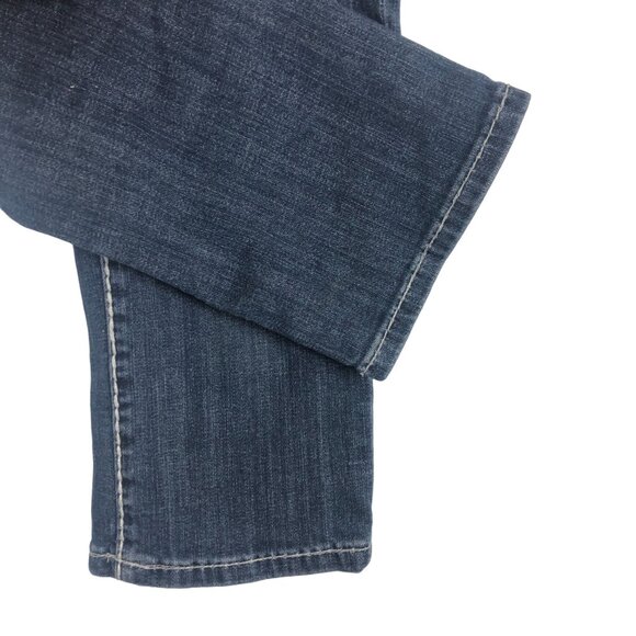 L.A. Idol Denim Capris Sz 9 Jrs Low Rise Dark Wash Flap Pockets Embellished - Picture 13 of 13